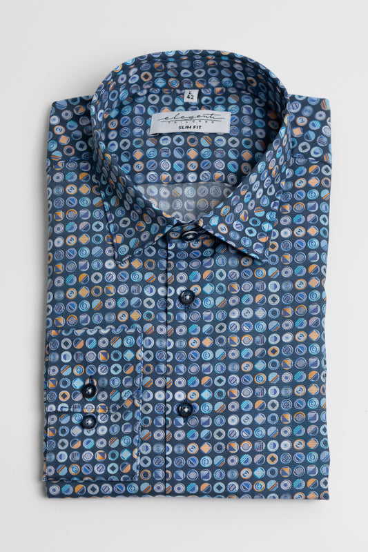 Blue shirt with Marocco prints